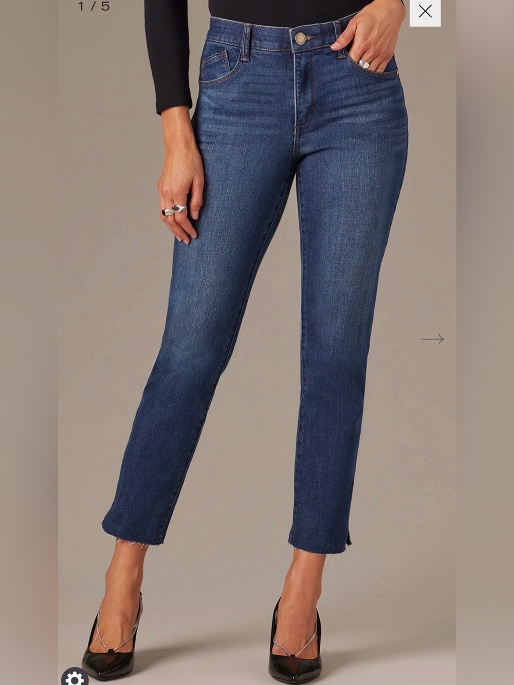 Wit & Wisdom Dark Blue Ankle Crop Straight Jeans